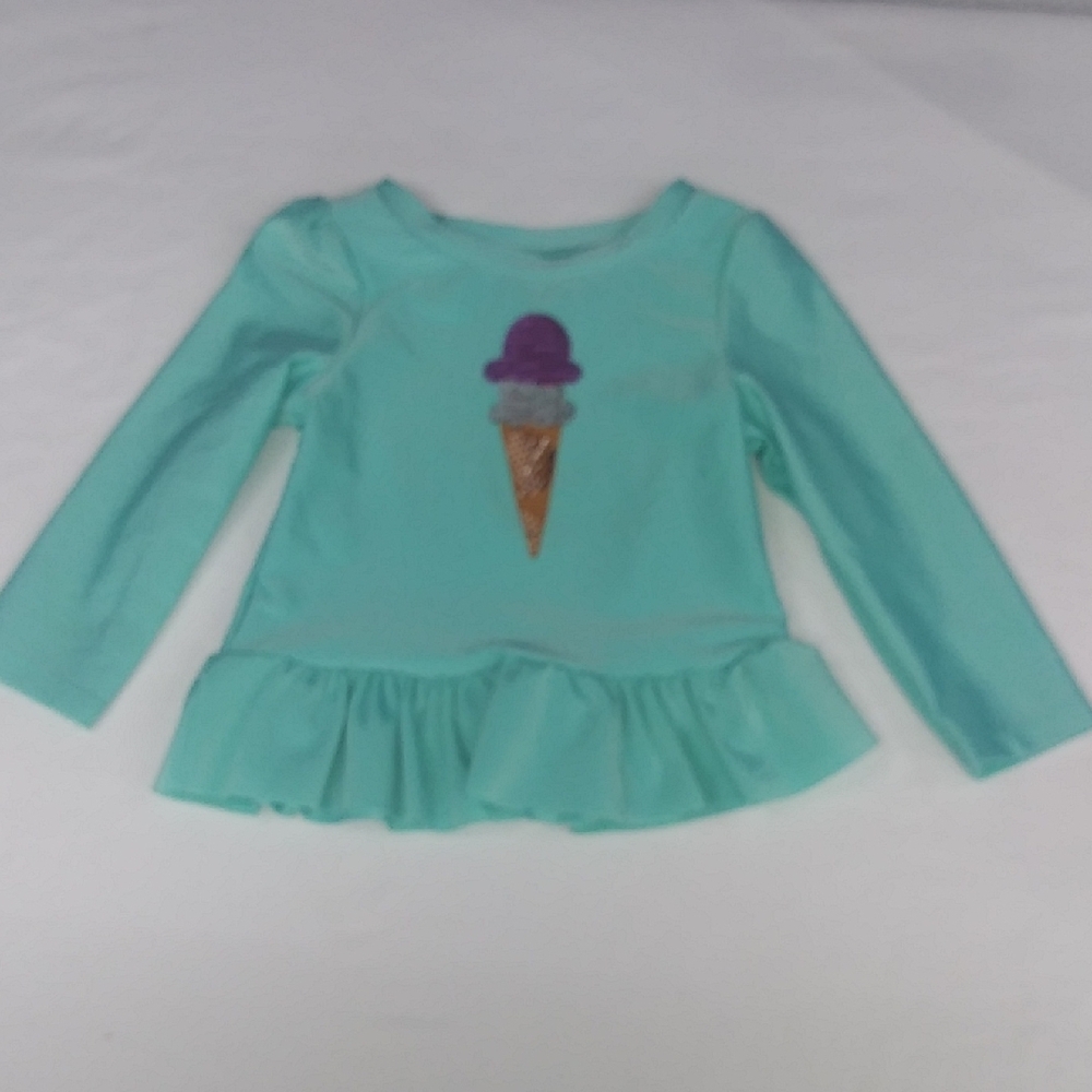 Kids Ice Cream Graphic Long Sleeve Top - Aqua